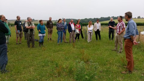 Stuart Holm (Woodland Trust) and Chris Stoate (GWCT) introduce the agroforestry trial